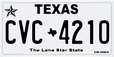 TX license plate CVC4210