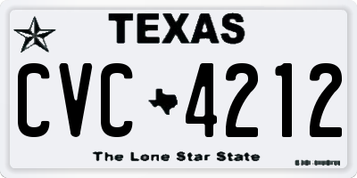 TX license plate CVC4212