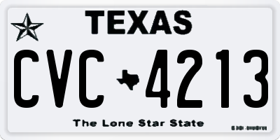 TX license plate CVC4213