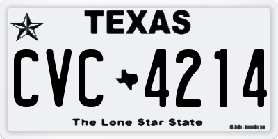 TX license plate CVC4214