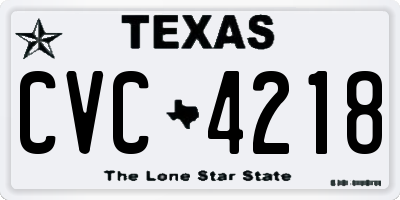 TX license plate CVC4218