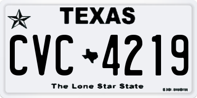TX license plate CVC4219