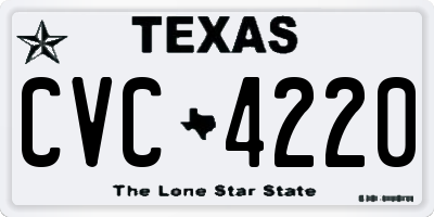 TX license plate CVC4220