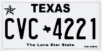 TX license plate CVC4221