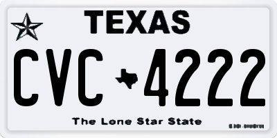 TX license plate CVC4222