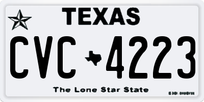 TX license plate CVC4223