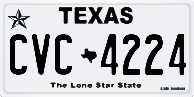 TX license plate CVC4224