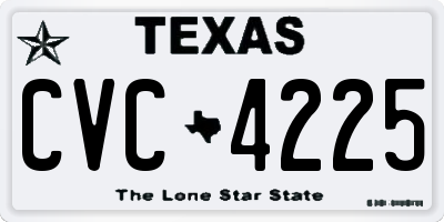 TX license plate CVC4225