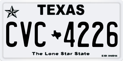 TX license plate CVC4226