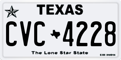 TX license plate CVC4228