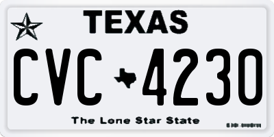 TX license plate CVC4230
