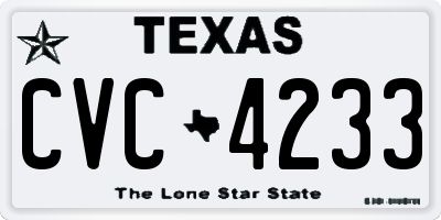 TX license plate CVC4233