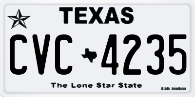TX license plate CVC4235