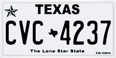TX license plate CVC4237