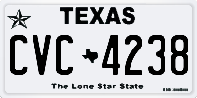 TX license plate CVC4238