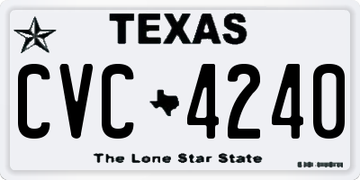 TX license plate CVC4240
