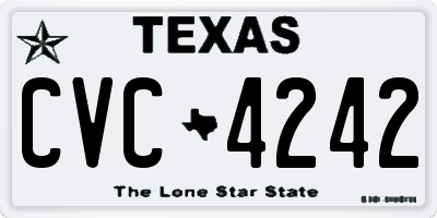 TX license plate CVC4242
