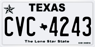 TX license plate CVC4243