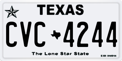TX license plate CVC4244