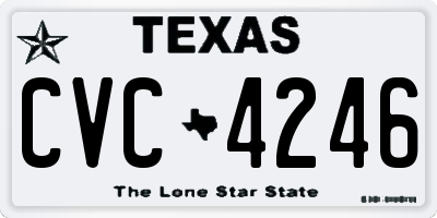 TX license plate CVC4246