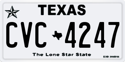 TX license plate CVC4247