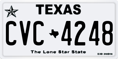TX license plate CVC4248