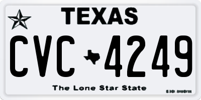 TX license plate CVC4249