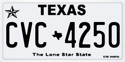 TX license plate CVC4250