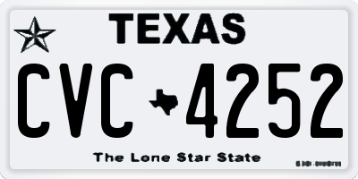 TX license plate CVC4252