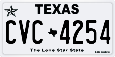 TX license plate CVC4254