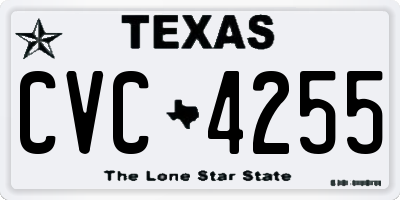 TX license plate CVC4255