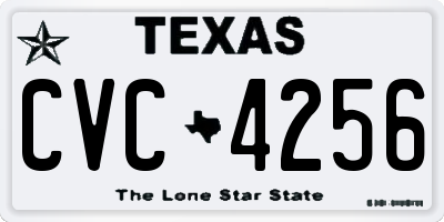TX license plate CVC4256