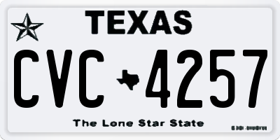 TX license plate CVC4257