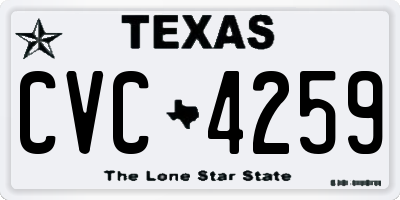 TX license plate CVC4259