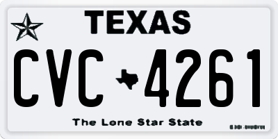 TX license plate CVC4261