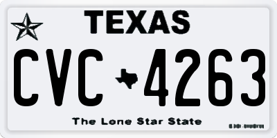 TX license plate CVC4263