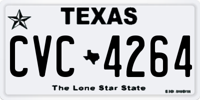 TX license plate CVC4264