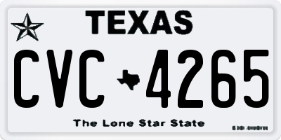 TX license plate CVC4265