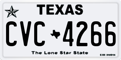 TX license plate CVC4266