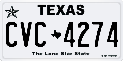 TX license plate CVC4274