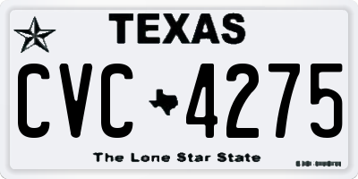 TX license plate CVC4275