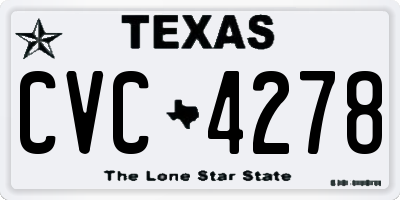 TX license plate CVC4278
