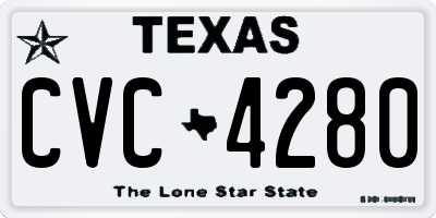 TX license plate CVC4280
