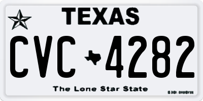 TX license plate CVC4282