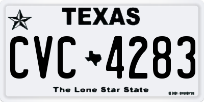 TX license plate CVC4283