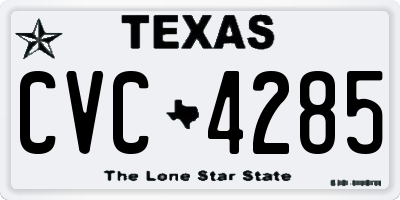 TX license plate CVC4285