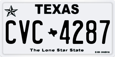 TX license plate CVC4287