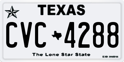 TX license plate CVC4288
