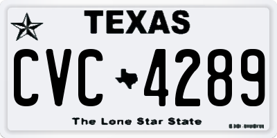 TX license plate CVC4289