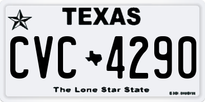 TX license plate CVC4290